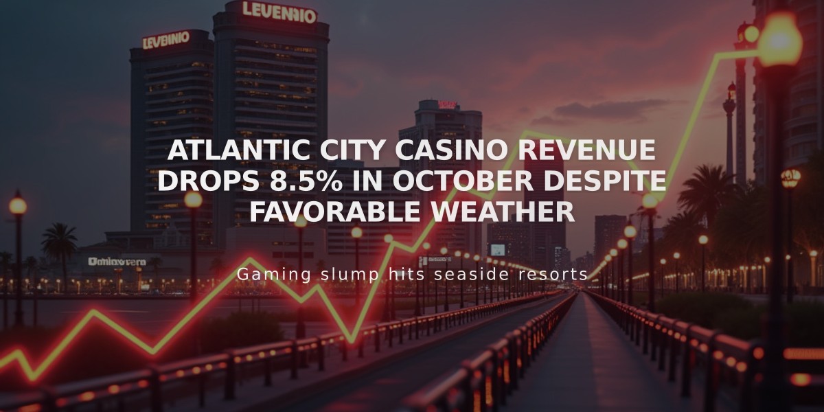 Atlantic City Casino Revenue Drops 8.5% in October Despite Favorable Weather