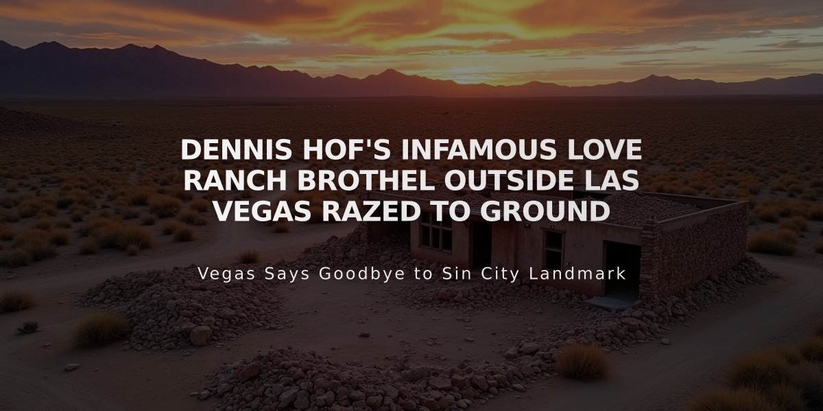 Dennis Hof's Infamous Love Ranch Brothel Outside Las Vegas Razed to Ground