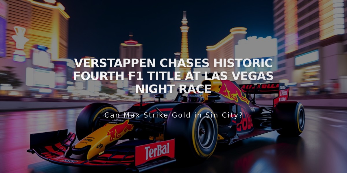 Verstappen Chases Historic Fourth F1 Title at Las Vegas Night Race