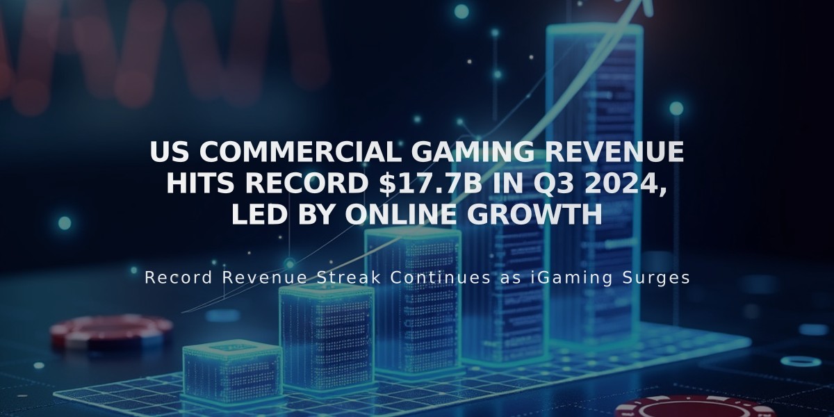 US Commercial Gaming Revenue Hits Record $17.7B in Q3 2024, Led by Online Growth