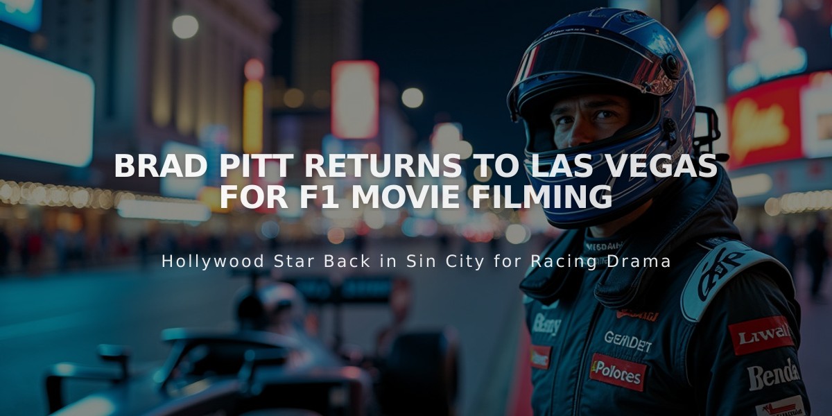 Brad Pitt Returns to Las Vegas for F1 Movie Filming