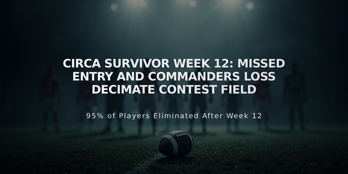 Circa Survivor Week 12: Missed Entry and Commanders Loss Decimate Contest Field