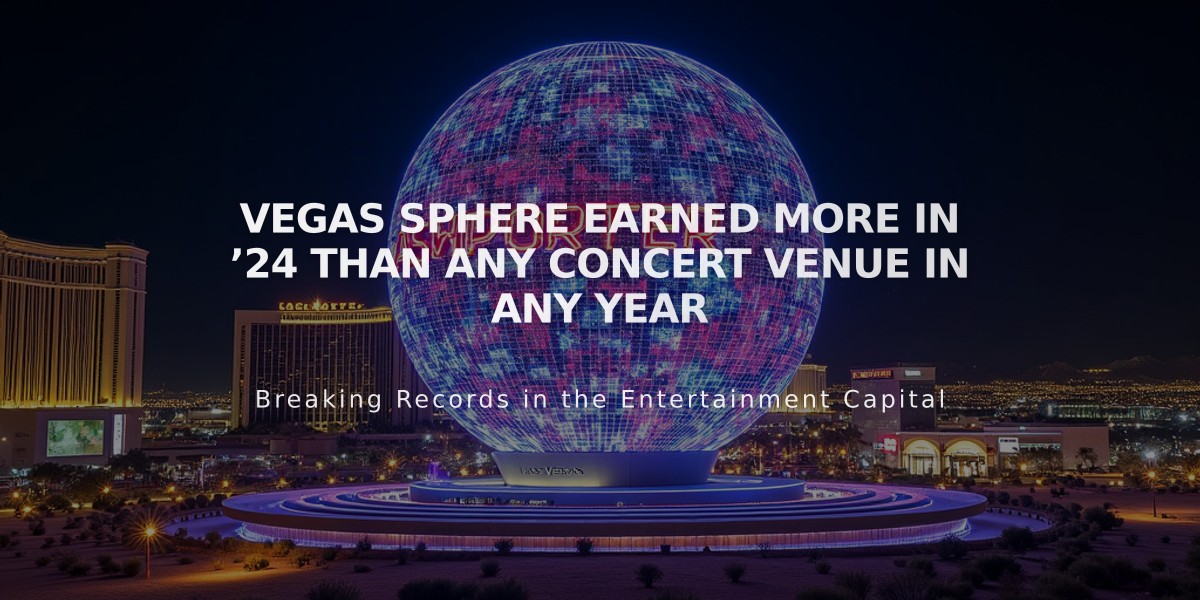 Vegas Sphere Earned More in ’24 than Any Concert Venue in Any Year