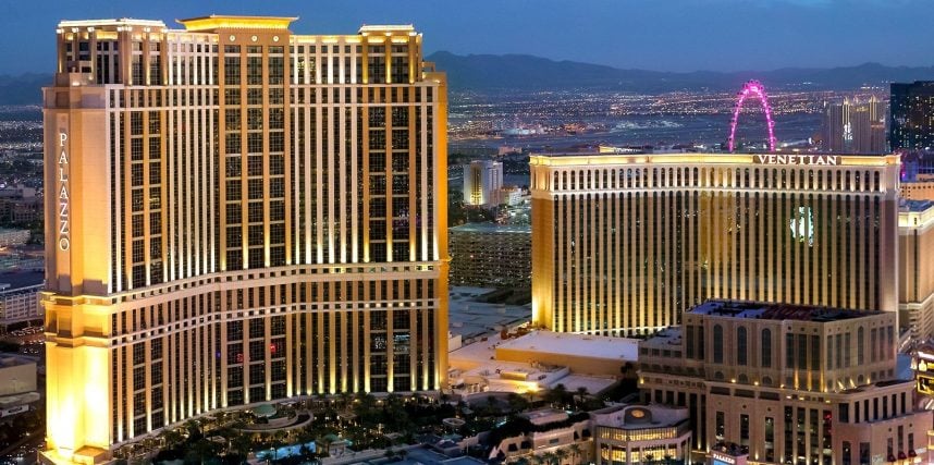 Las Vegas Strip hotels at night