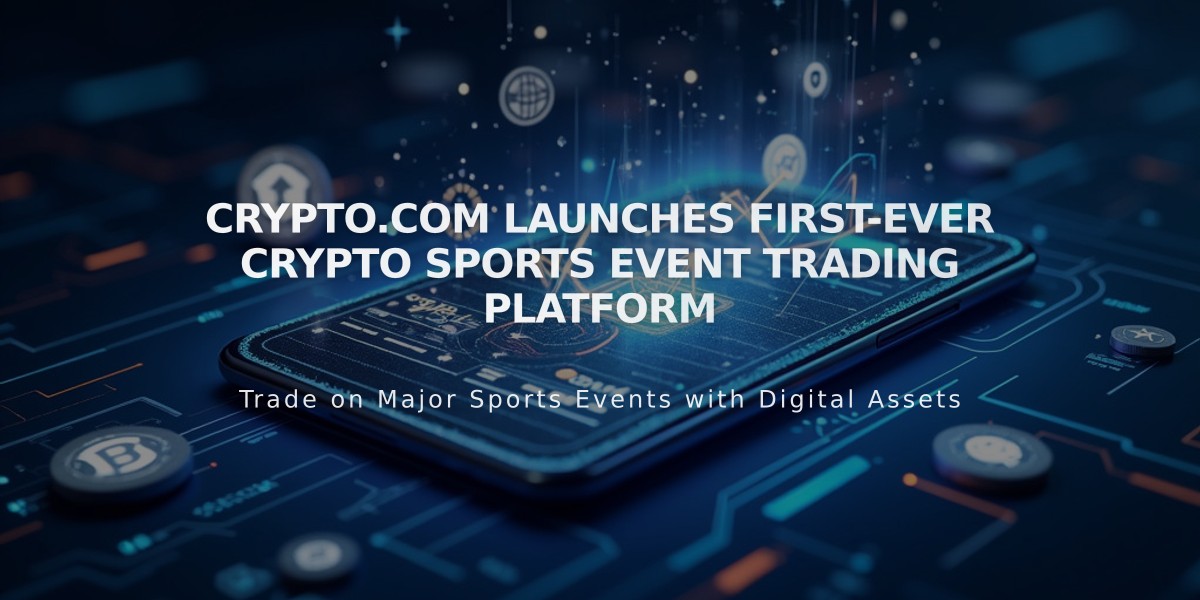 Crypto.com Launches First-Ever Crypto Sports Event Trading Platform