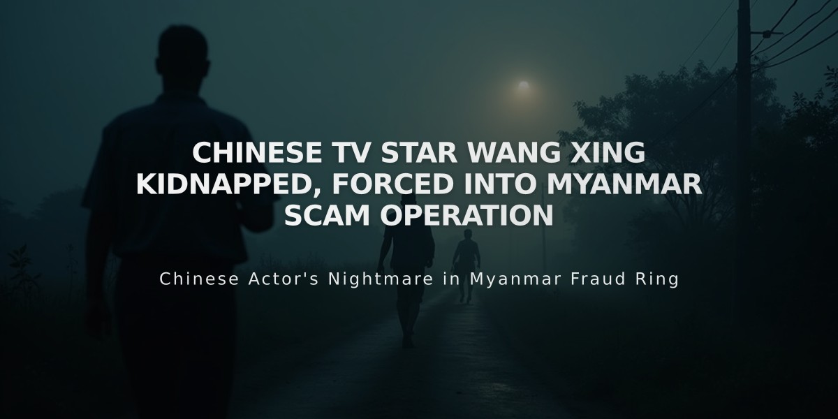 Chinese TV Star Wang Xing Kidnapped, Forced Into Myanmar Scam Operation